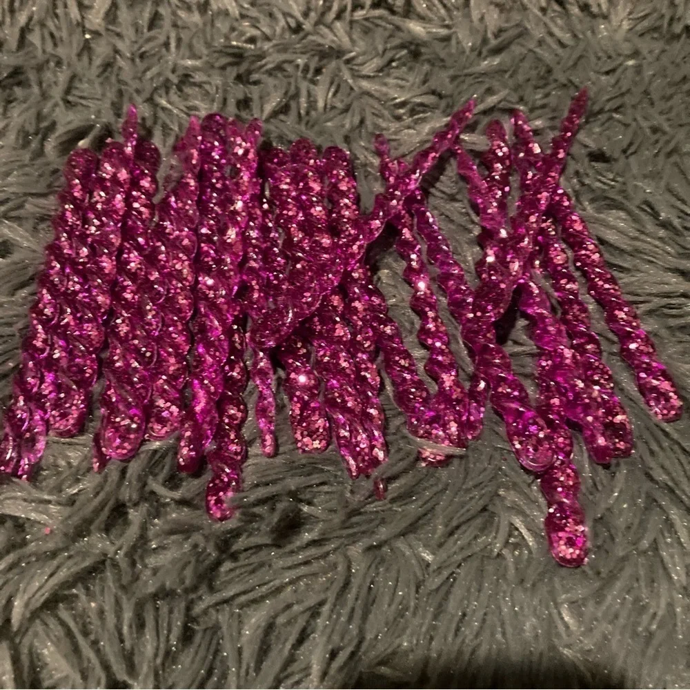 Department 56 Purple Glitter Acrylic Icicle Ornaments